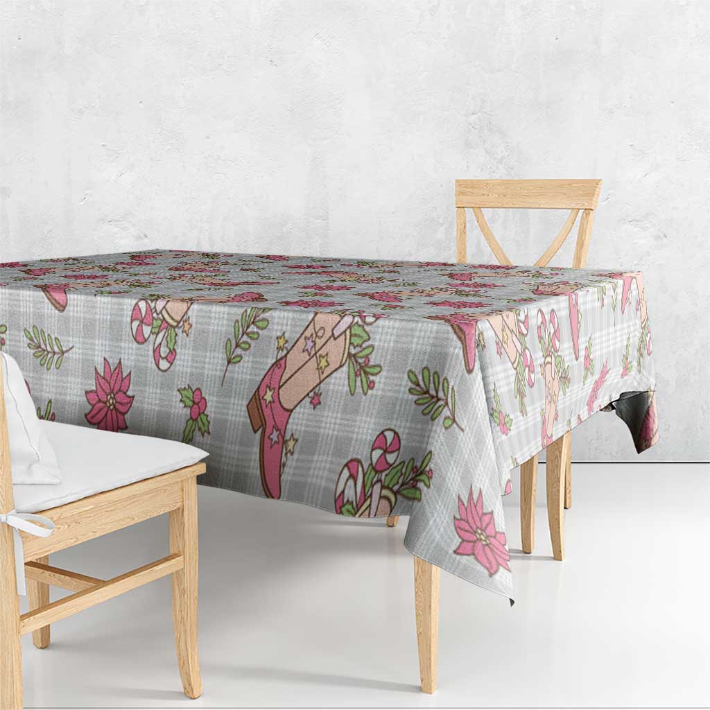 Gray Paniolo Palaka Hawaiian Cowgirl Christmas Tablecloth - Polynesian Pride