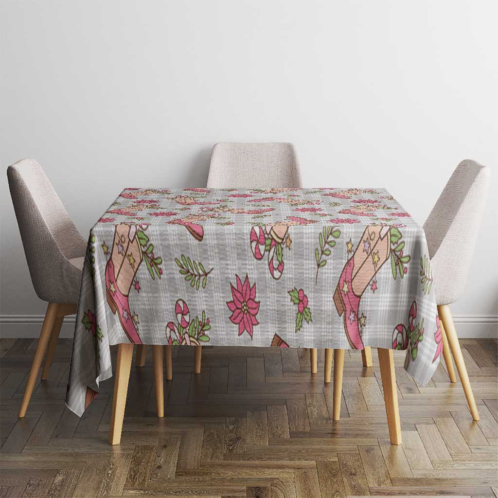 Gray Paniolo Palaka Hawaiian Cowgirl Christmas Tablecloth - Polynesian Pride