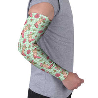 Green Paniolo Palaka Hawaiian Cowgirl Christmas Arm Sleeves - Polynesian Pride