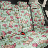 Green Paniolo Palaka Hawaiian Cowgirl Christmas Back Car Seat Cover - Polynesian Pride