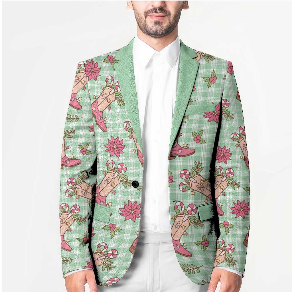 Green Paniolo Palaka Hawaiian Cowgirl Christmas Blazer - Polynesian Pride