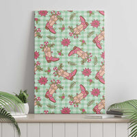 Green Paniolo Palaka Hawaiian Cowgirl Christmas Canvas Wall Art - Polynesian Pride