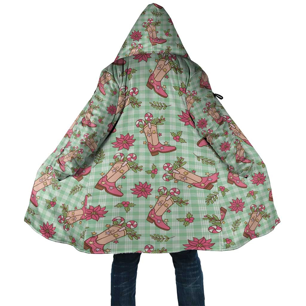 Green Paniolo Palaka Hawaiian Cowgirl Christmas Cloak - Polynesian Pride