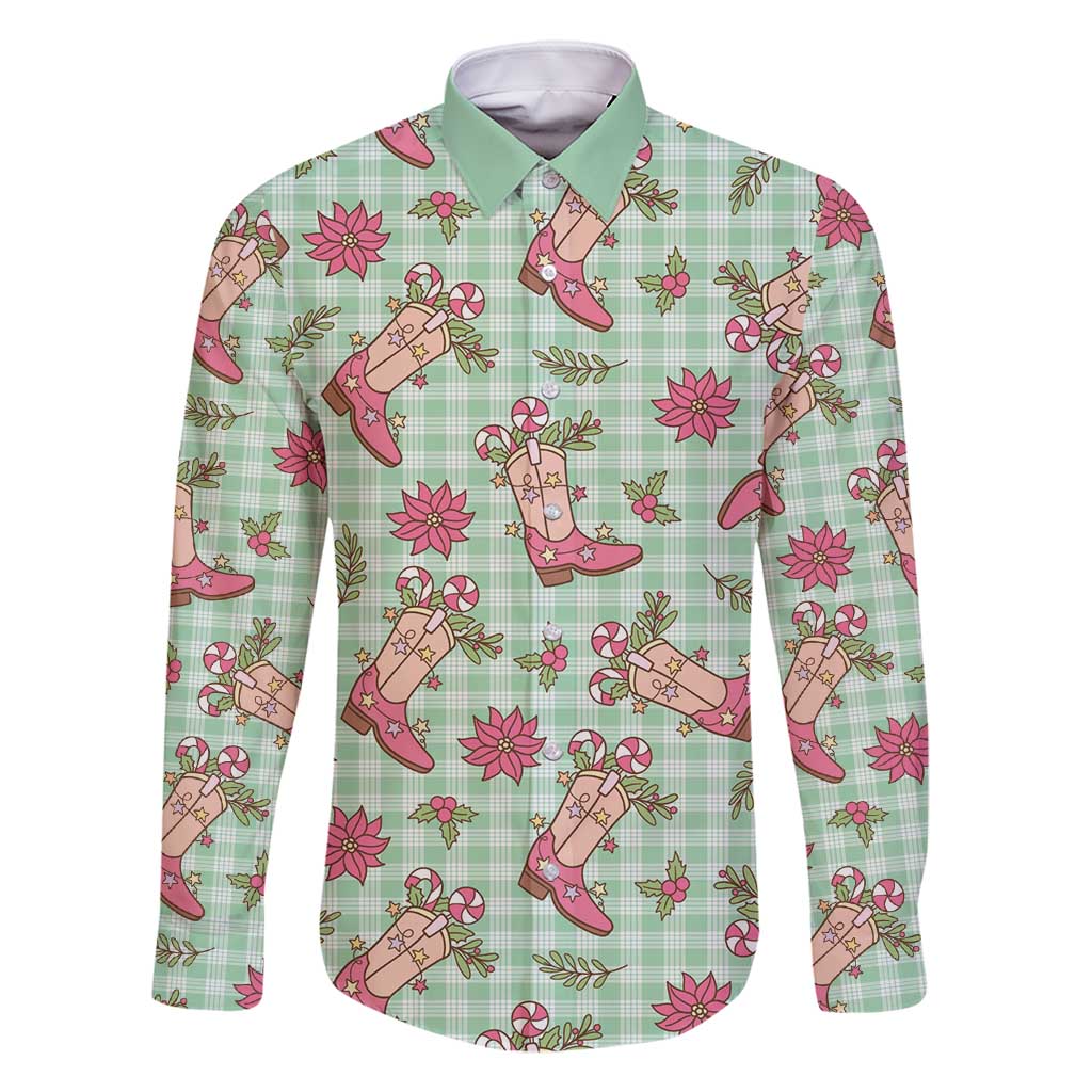 Green Paniolo Palaka Hawaiian Cowgirl Christmas Family Matching Summer Maxi Dress and Hawaiian Shirt - Polynesian Pride