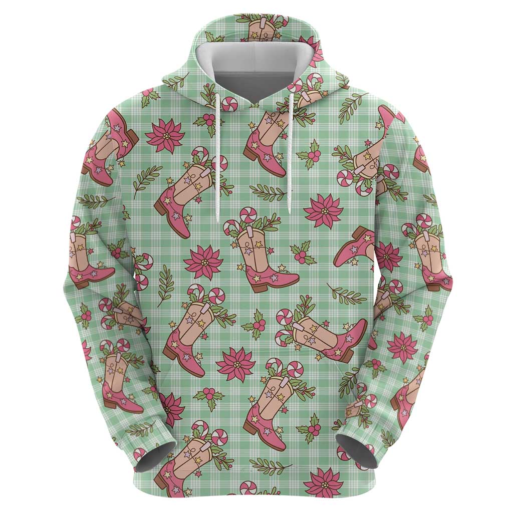 Green Paniolo Palaka Hawaiian Cowgirl Christmas Hoodie - Polynesian Pride