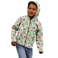 Green Paniolo Palaka Hawaiian Cowgirl Christmas Kid Hoodie - Polynesian Pride