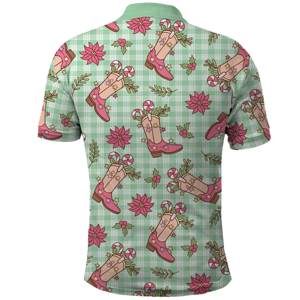 Green Paniolo Palaka Hawaiian Cowgirl Christmas Polo Shirt - Polynesian Pride