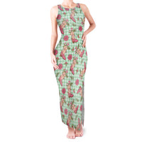 Green Paniolo Palaka Hawaiian Cowgirl Christmas Tank Maxi Dress - Polynesian Pride