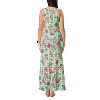 Green Paniolo Palaka Hawaiian Cowgirl Christmas Tank Maxi Dress - Polynesian Pride