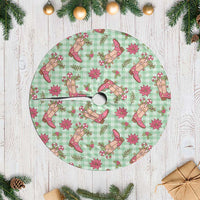 Green Paniolo Palaka Hawaiian Cowgirl Christmas Tree Skirt - Polynesian Pride