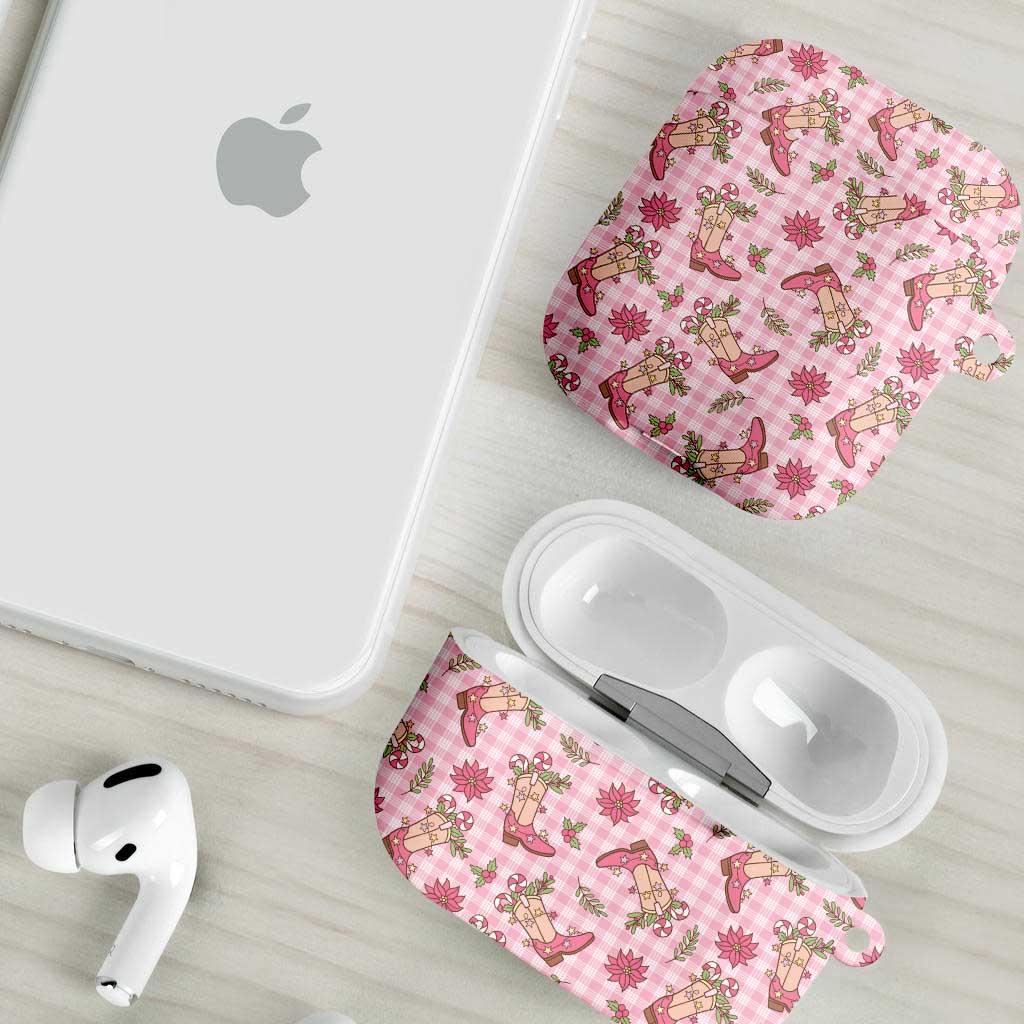 Pink Paniolo Palaka Hawaiian Cowgirl Christmas AirPods Case - Polynesian Pride