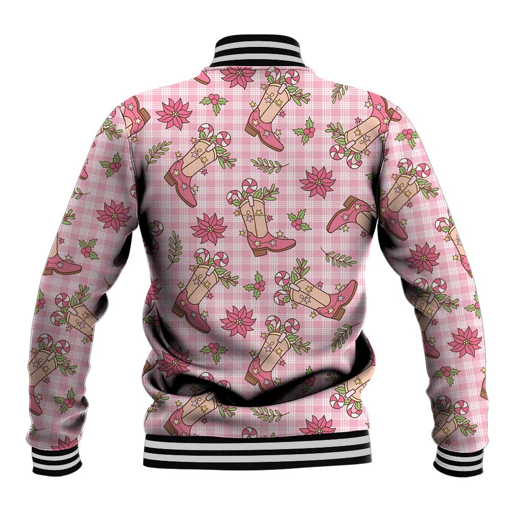 Pink Paniolo Palaka Hawaiian Cowgirl Christmas Baseball Jacket - Polynesian Pride