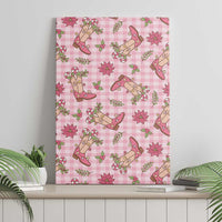 Pink Paniolo Palaka Hawaiian Cowgirl Christmas Canvas Wall Art - Polynesian Pride