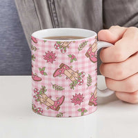 Pink Paniolo Palaka Hawaiian Cowgirl Christmas Ceramic Mug - Polynesian Pride