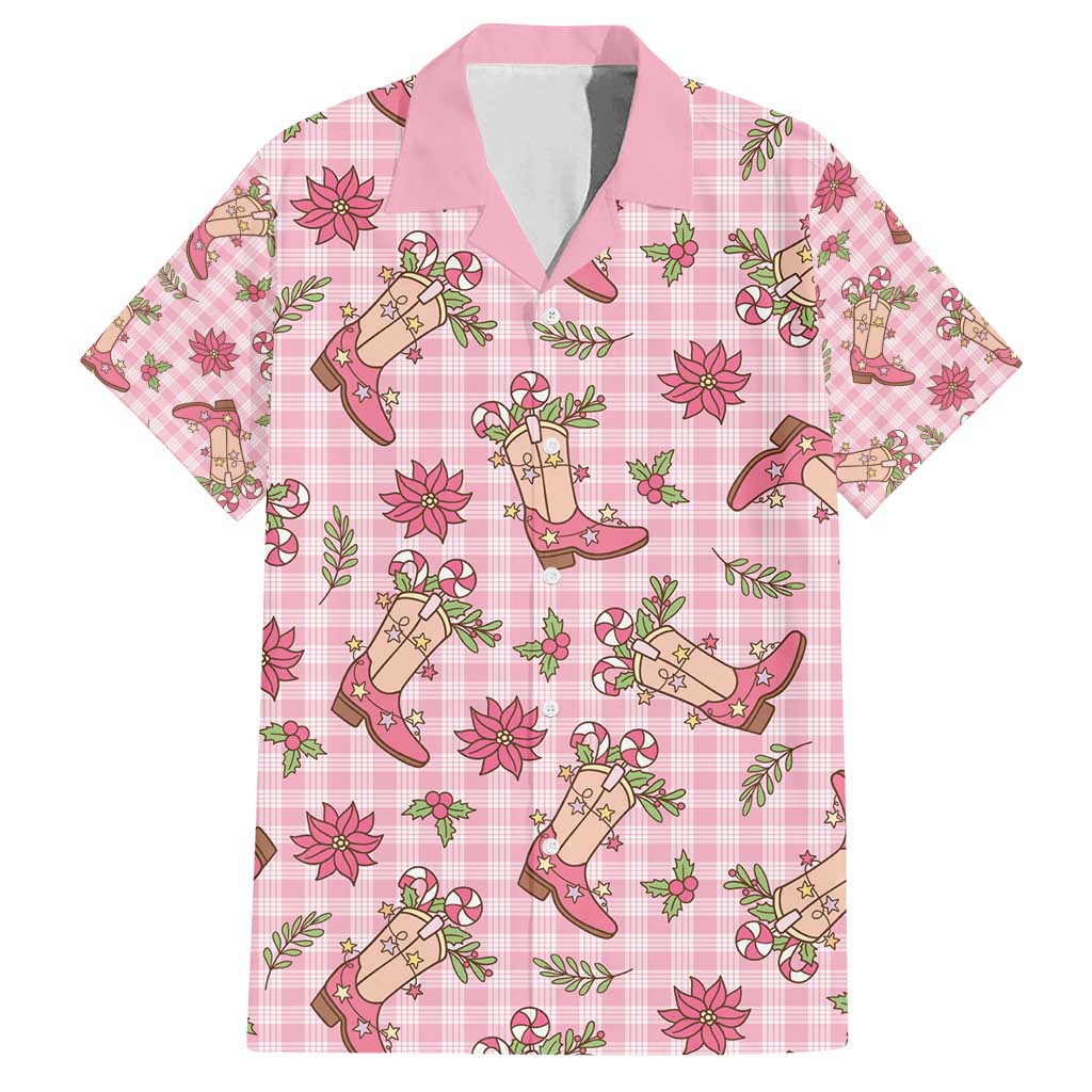 Pink Paniolo Palaka Hawaiian Cowgirl Christmas Family Matching Summer Maxi Dress and Hawaiian Shirt - Polynesian Pride