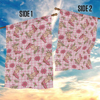 Pink Paniolo Palaka Hawaiian Cowgirl Christmas Garden Flag - Polynesian Pride