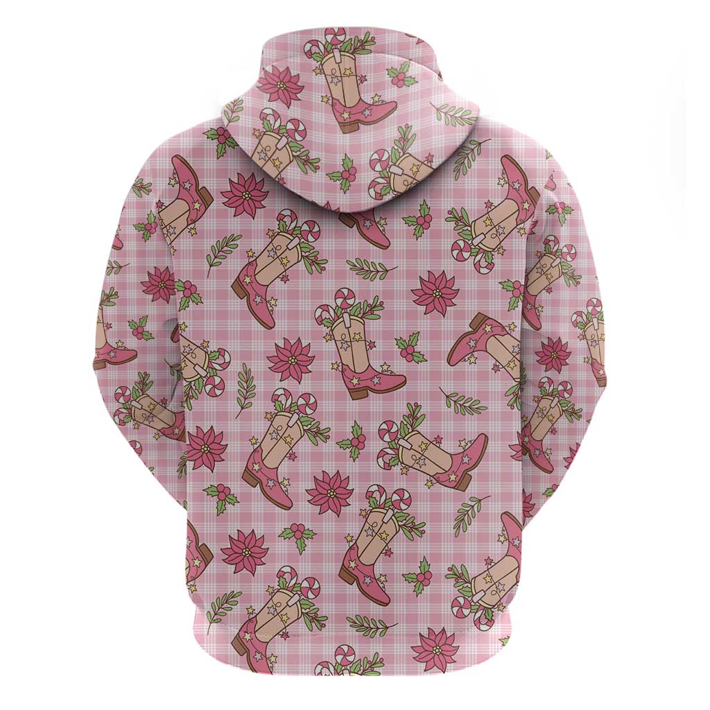 Pink Paniolo Palaka Hawaiian Cowgirl Christmas Hoodie - Polynesian Pride