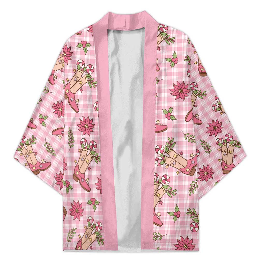 Pink Paniolo Palaka Hawaiian Cowgirl Christmas Kimono - Polynesian Pride