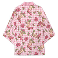 Pink Paniolo Palaka Hawaiian Cowgirl Christmas Kimono - Polynesian Pride