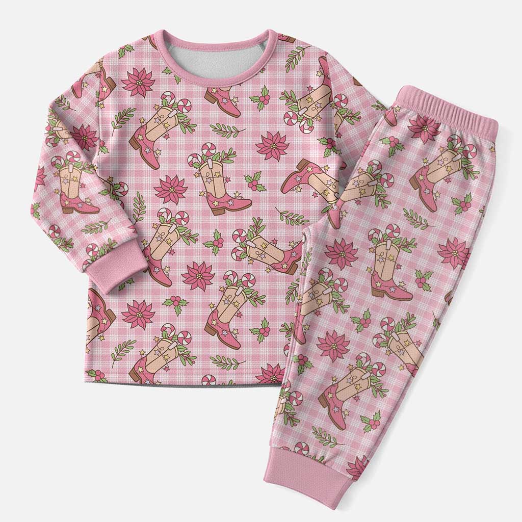 Pink Paniolo Palaka Hawaiian Cowgirl Christmas Pajama Set - Polynesian Pride
