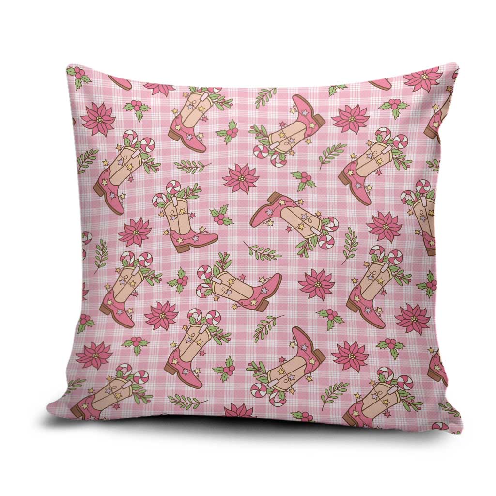 Pink Paniolo Palaka Hawaiian Cowgirl Christmas Pillow Cover - Polynesian Pride