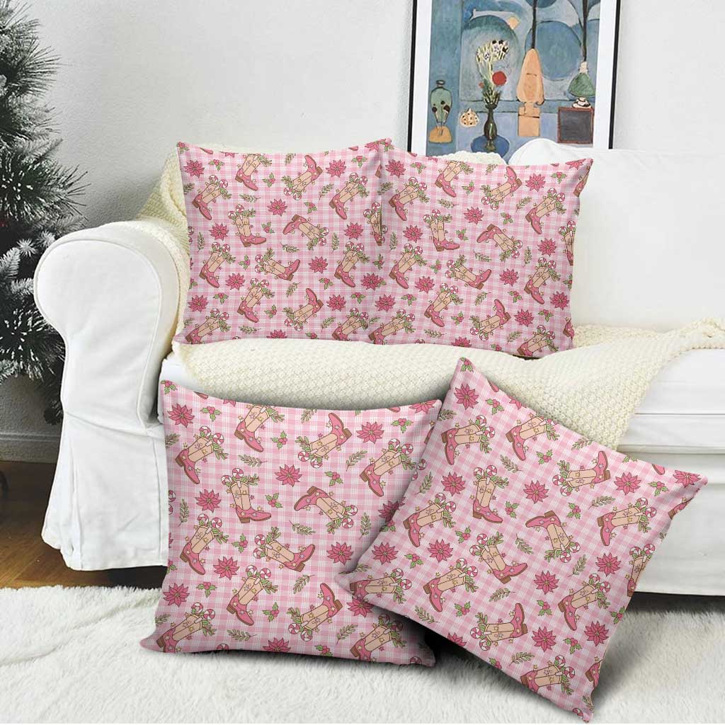 Pink Paniolo Palaka Hawaiian Cowgirl Christmas Pillow Cover - Polynesian Pride