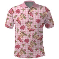 Pink Paniolo Palaka Hawaiian Cowgirl Christmas Polo Shirt - Polynesian Pride