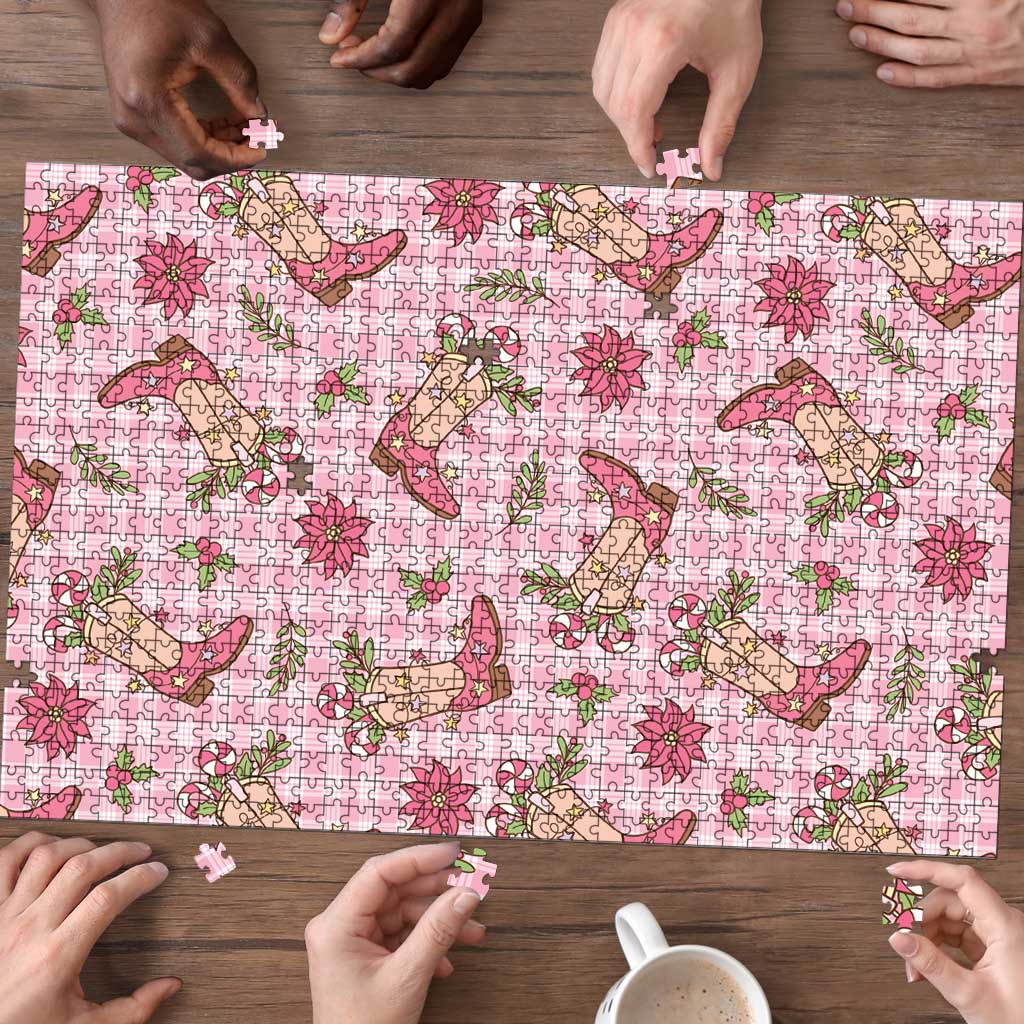 Pink Paniolo Palaka Hawaiian Cowgirl Christmas Puzzle - Polynesian Pride