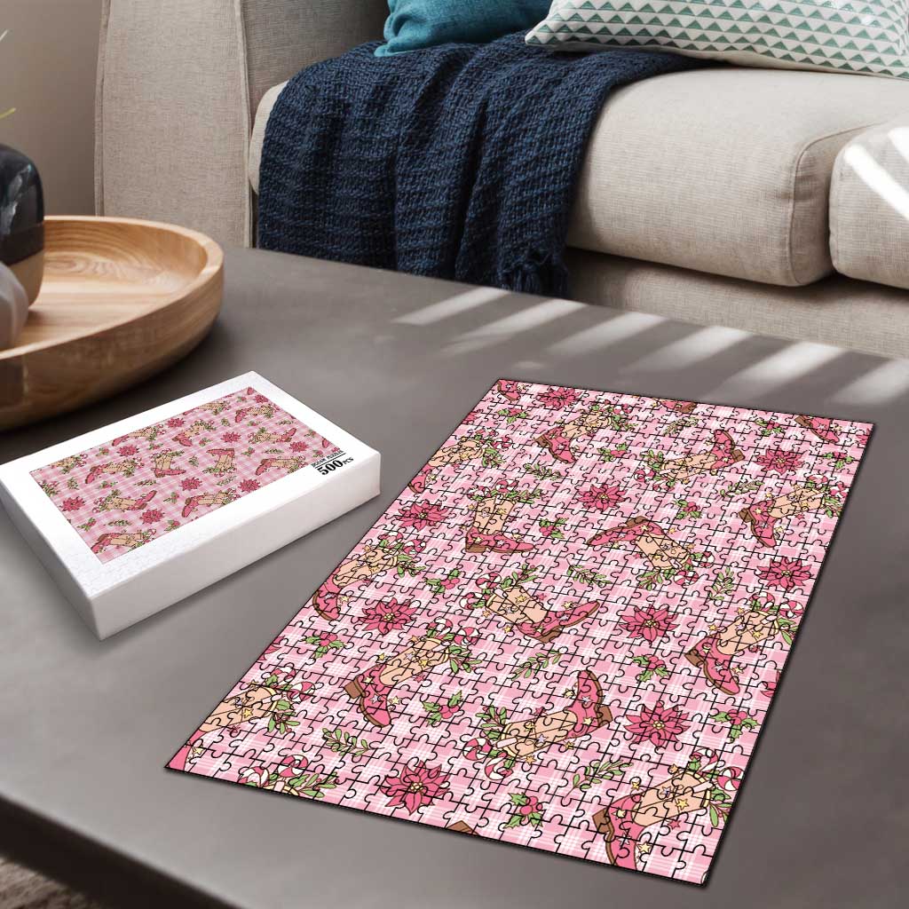 Pink Paniolo Palaka Hawaiian Cowgirl Christmas Puzzle - Polynesian Pride