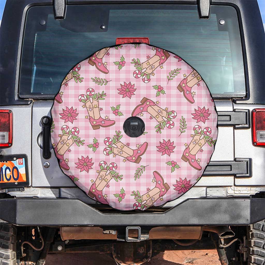 Pink Paniolo Palaka Hawaiian Cowgirl Christmas Spare Tire Cover - Polynesian Pride