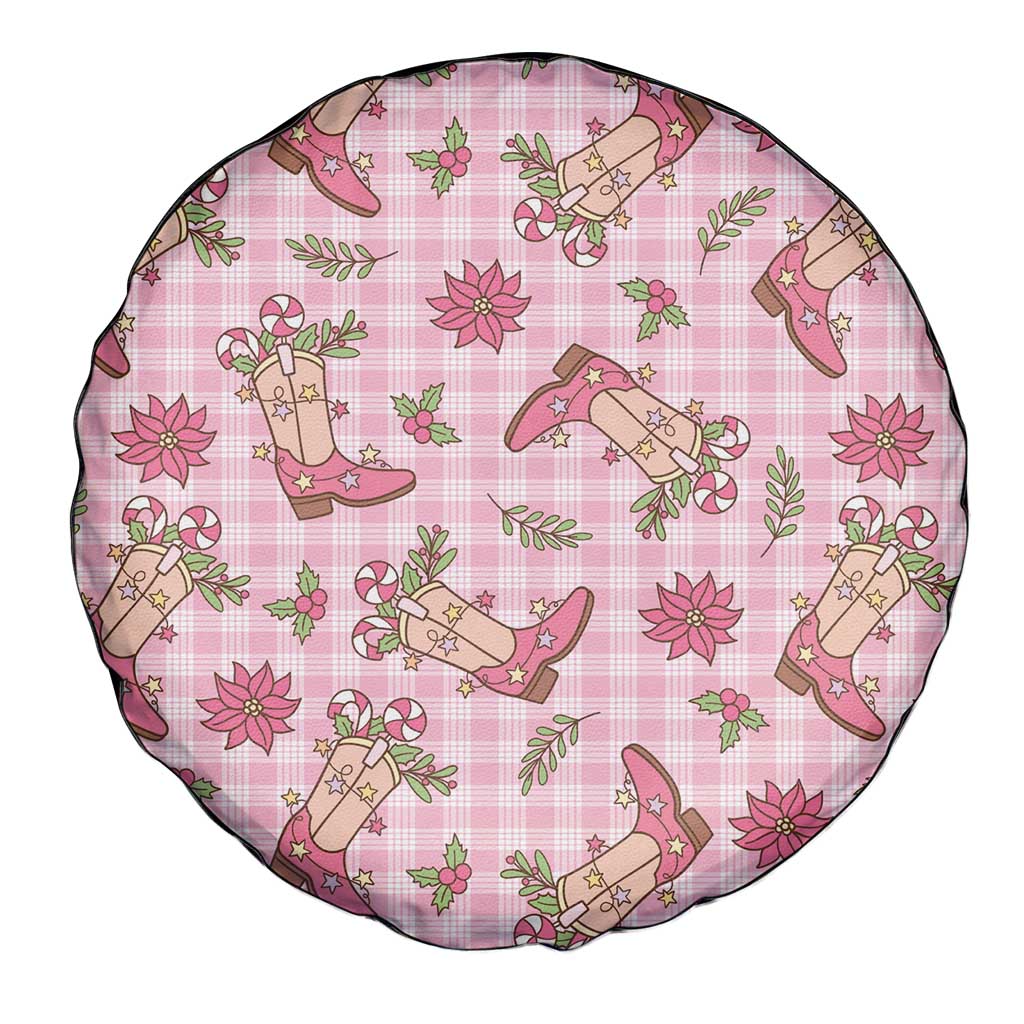 Pink Paniolo Palaka Hawaiian Cowgirl Christmas Spare Tire Cover - Polynesian Pride