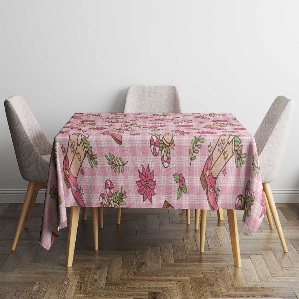 Pink Paniolo Palaka Hawaiian Cowgirl Christmas Tablecloth - Polynesian Pride