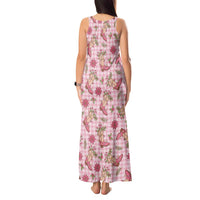 Pink Paniolo Palaka Hawaiian Cowgirl Christmas Tank Maxi Dress - Polynesian Pride