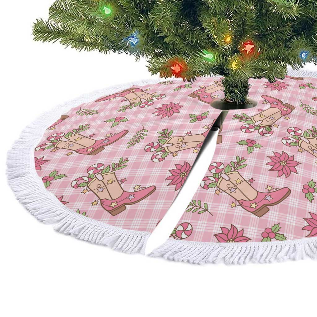Pink Paniolo Palaka Hawaiian Cowgirl Christmas Tree Skirt - Polynesian Pride