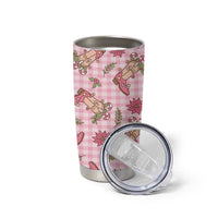 Pink Paniolo Palaka Hawaiian Cowgirl Christmas Tumbler Cup - Polynesian Pride