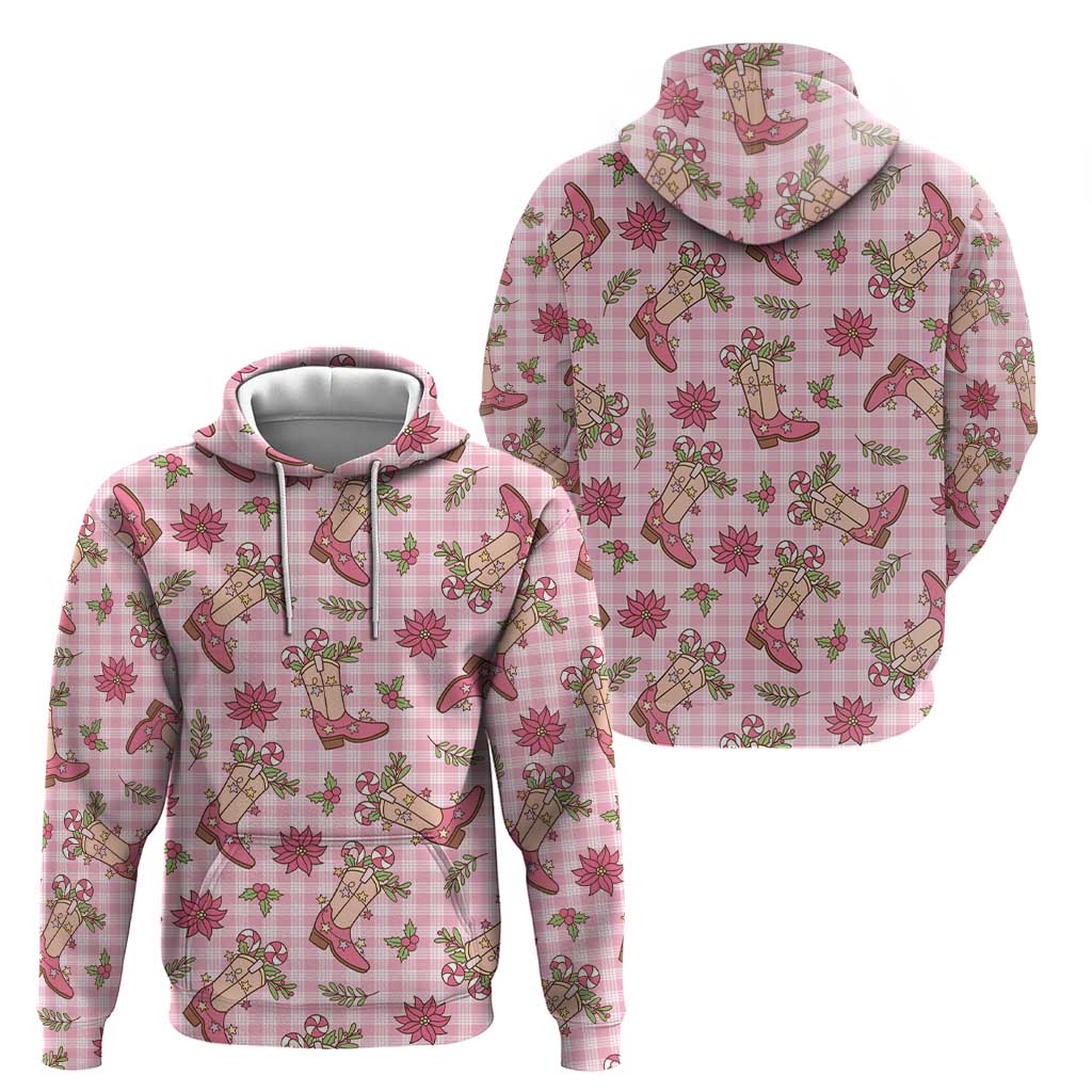 Pink Paniolo Palaka Hawaiian Cowgirl Christmas Zip Hoodie - Polynesian Pride