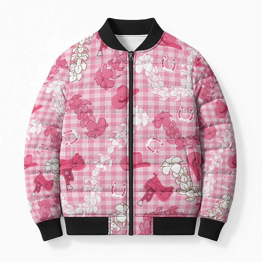 Paniolo Palaka Hawaiian Cowgirl Bomber Puffer Jacket - Polynesian Pride