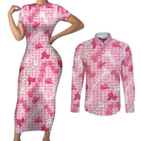 Paniolo Palaka Hawaiian Cowgirl Couples Matching Short Sleeve Bodycon Dress and Long Sleeve Button Shirt - Polynesian Pride