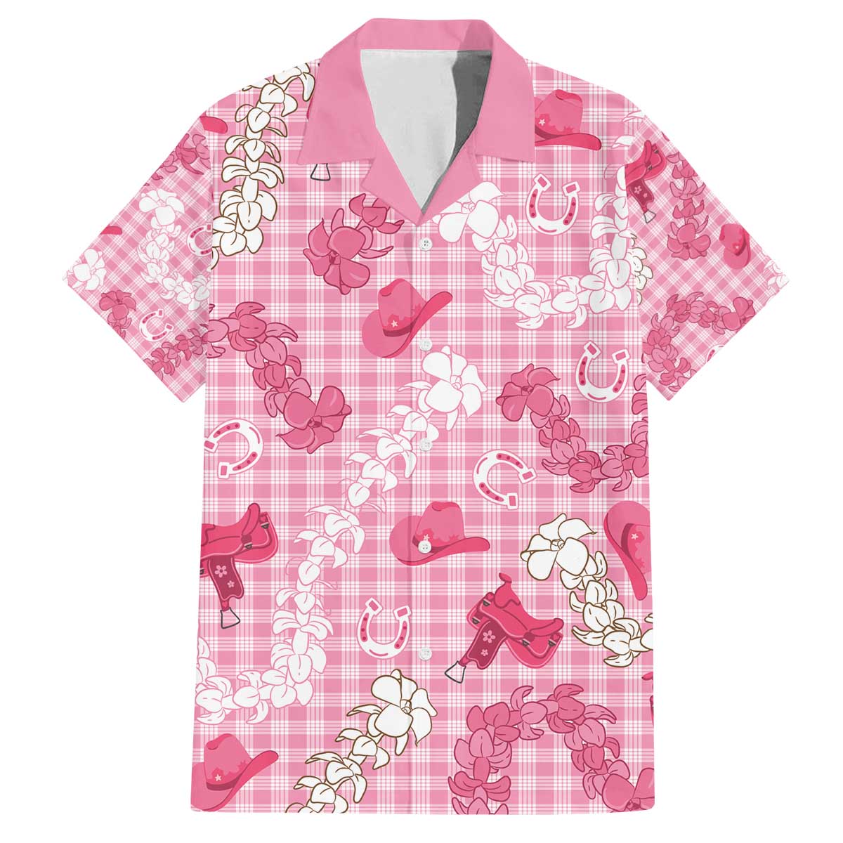 Paniolo Palaka Hawaiian Cowgirl Family Matching Off The Shoulder Long Sleeve Dress and Hawaiian Shirt - Polynesian Pride