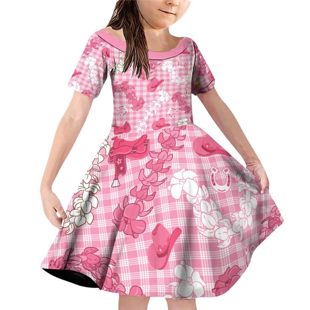 Paniolo Palaka Hawaiian Cowgirl Family Matching Off Shoulder Short Dress and Hawaiian Shirt - Polynesian Pride