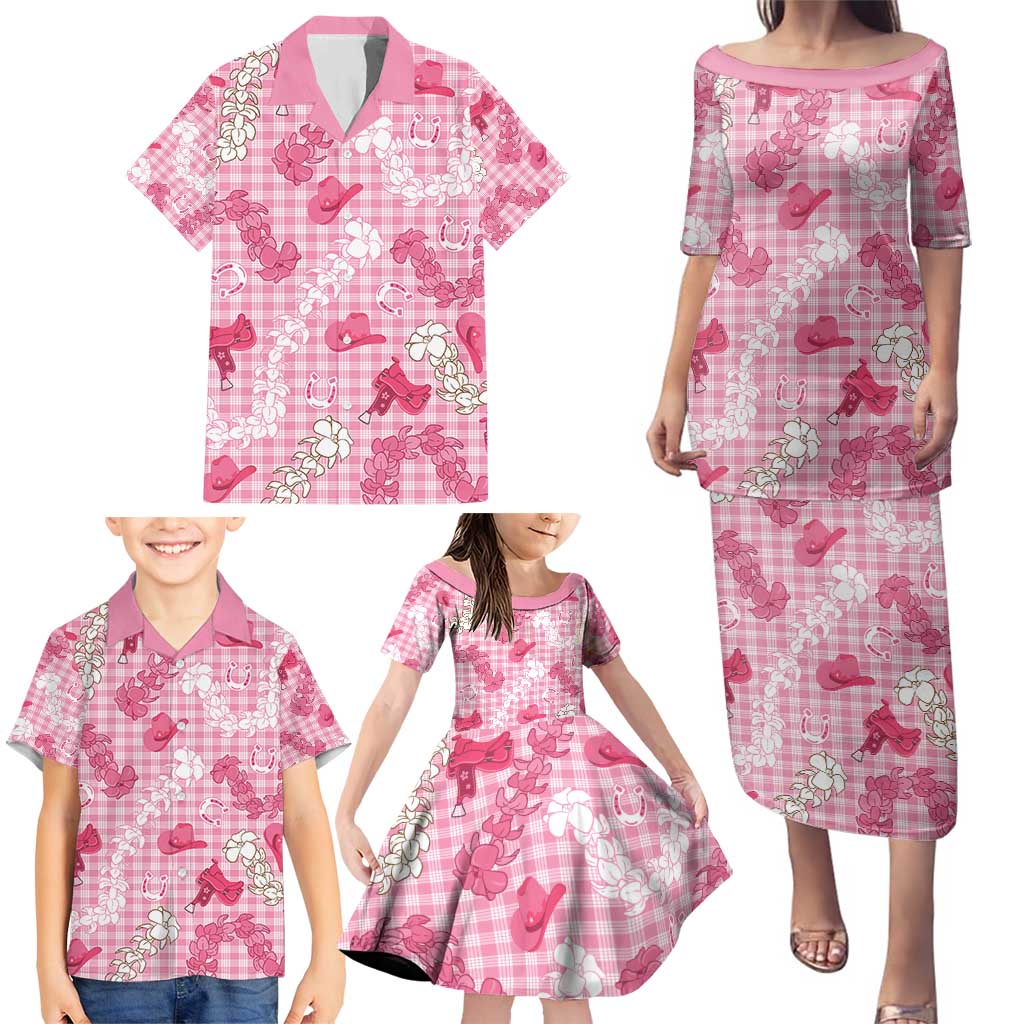 Paniolo Palaka Hawaiian Cowgirl Family Matching Puletasi and Hawaiian Shirt - Polynesian Pride