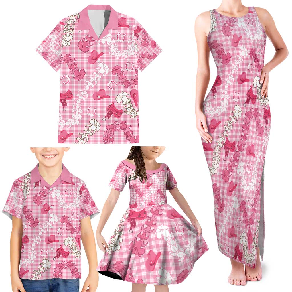 Paniolo Palaka Hawaiian Cowgirl Family Matching Tank Maxi Dress and Hawaiian Shirt - Polynesian Pride