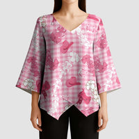 Paniolo Palaka Hawaiian Cowgirl Kimono Sleeve Blouse - Polynesian Pride
