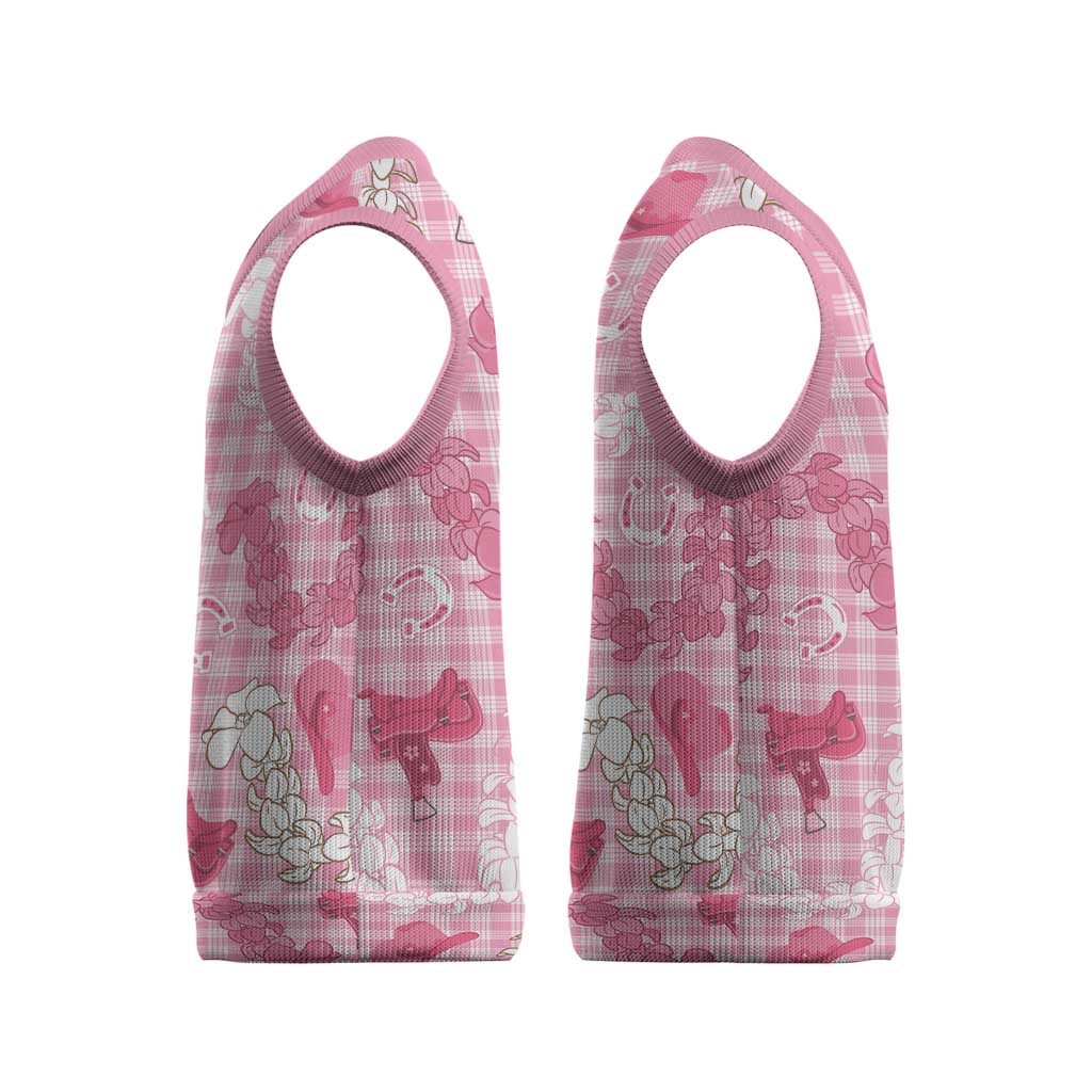 Paniolo Palaka Hawaiian Cowgirl Christmas Knitted V-Neck Vest - Polynesian Pride