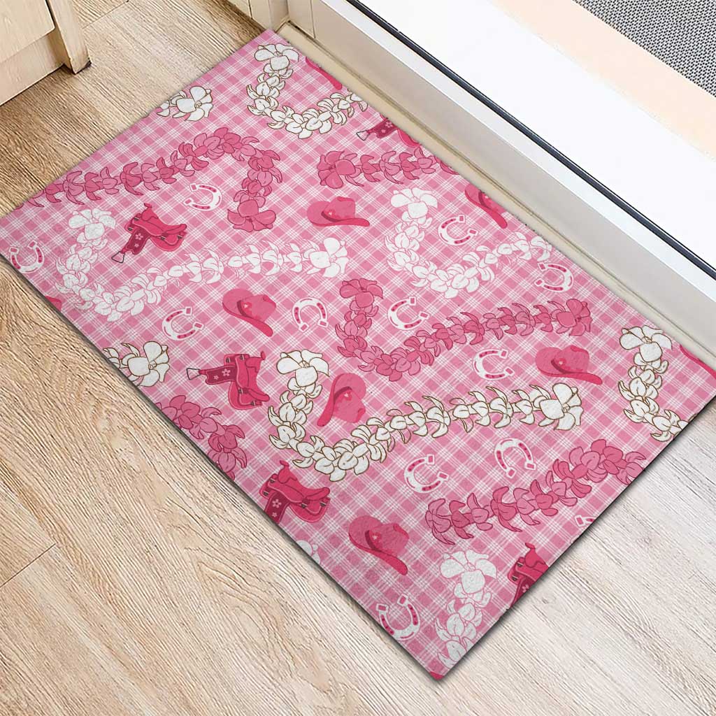 Paniolo Palaka Hawaiian Cowgirl Rubber Doormat - Polynesian Pride