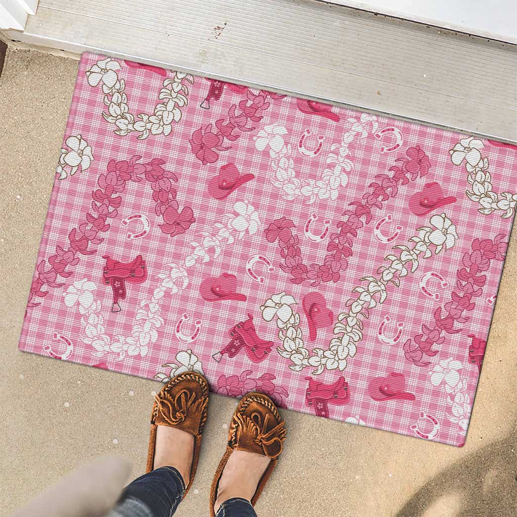 Paniolo Palaka Hawaiian Cowgirl Rubber Doormat - Polynesian Pride