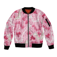 Paniolo Palaka Hawaiian Cowgirl Sleeve Zip Bomber Jacket - Polynesian Pride