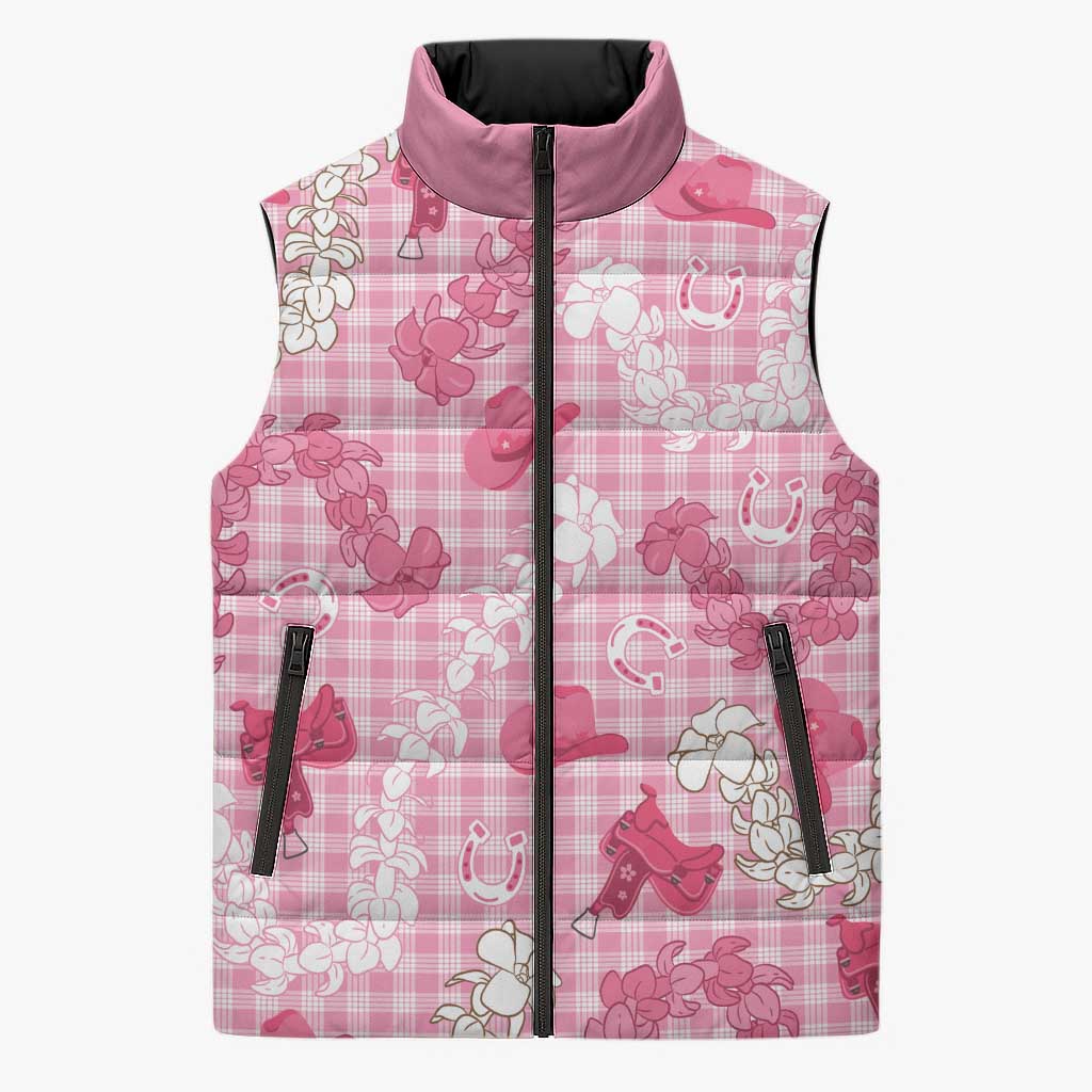 Paniolo Palaka Hawaiian Cowgirl Sleeveless Puffer Jacket - Polynesian Pride