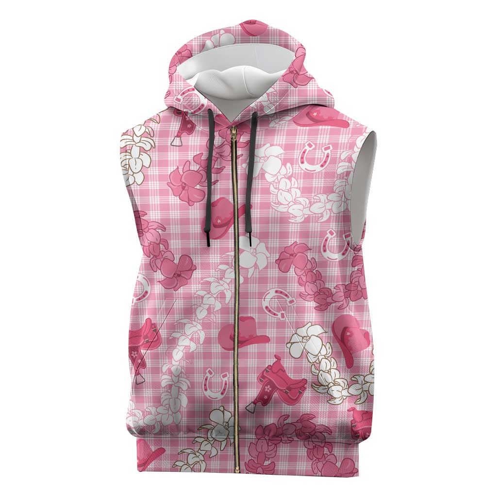 Paniolo Palaka Hawaiian Cowgirl Sleeveless Zip Hoodie - Polynesian Pride
