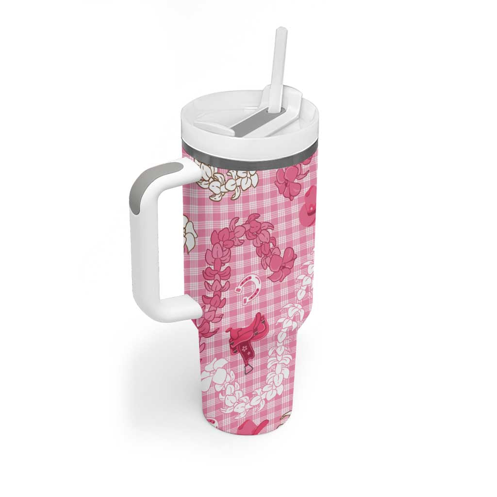 Paniolo Palaka Hawaiian Cowgirl Tumbler With Handle - Polynesian Pride